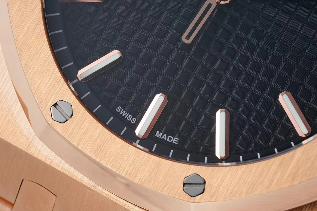 Royal Oak 15450ST 37mm Black Dial in Frosted Rose Gold