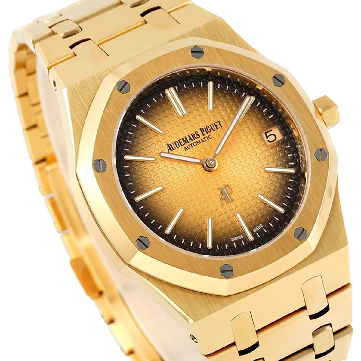 Royal Oak 16202 39mm Smoked Yellow Dial in Yellow Gold