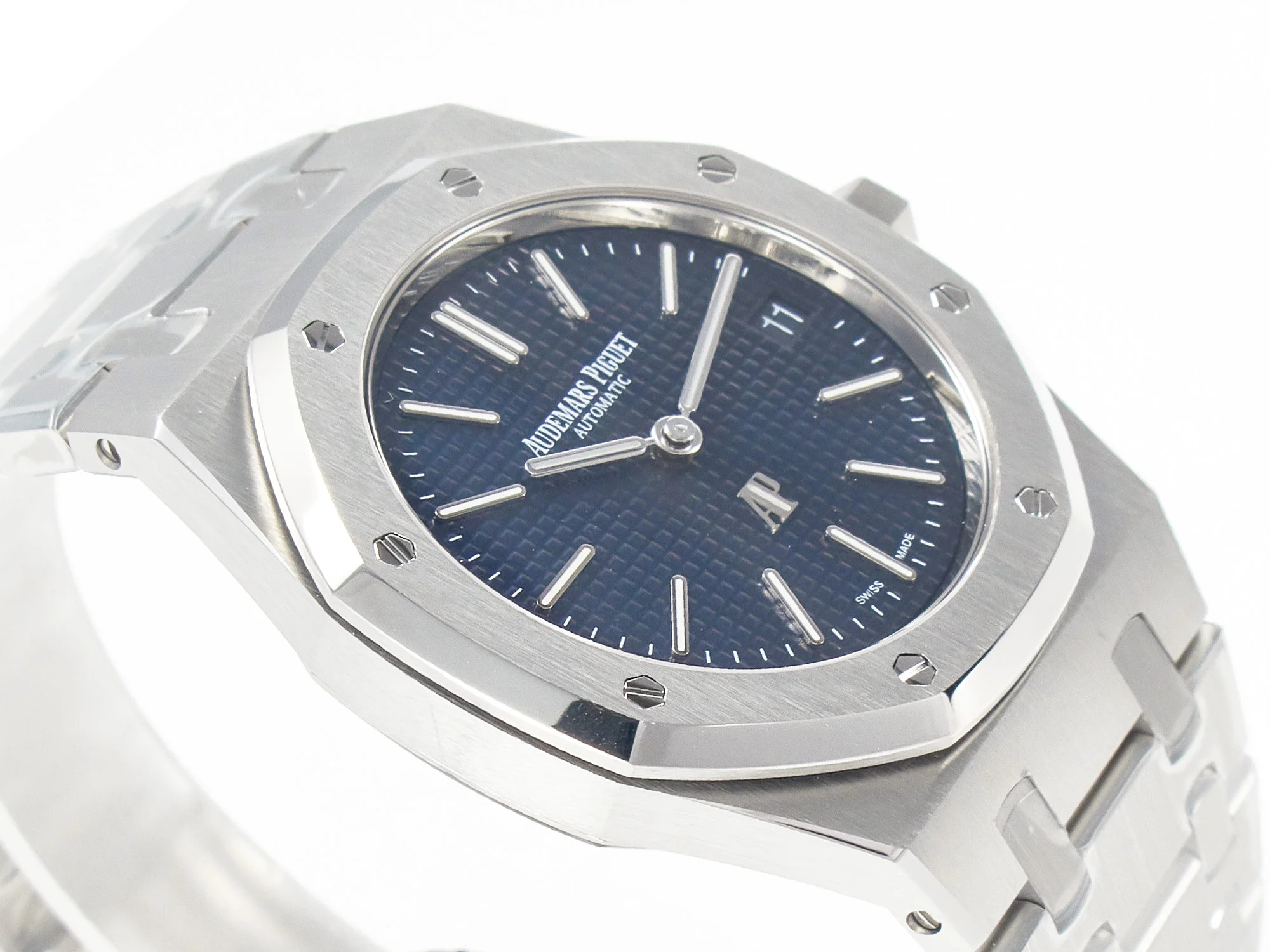 Royal Oak 39mm 15202 SS ZF 1:1 Best Edition Blue Textured Dial on SS Bracelet A2121 V2