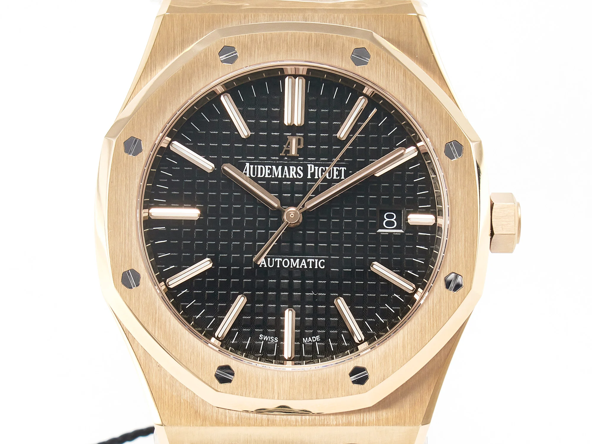 Royal Oak 41mm 15400 RG ZF 1:1 Best Edition Black Textured Dial on RG Bracelet V2 SA3120 Super Clone