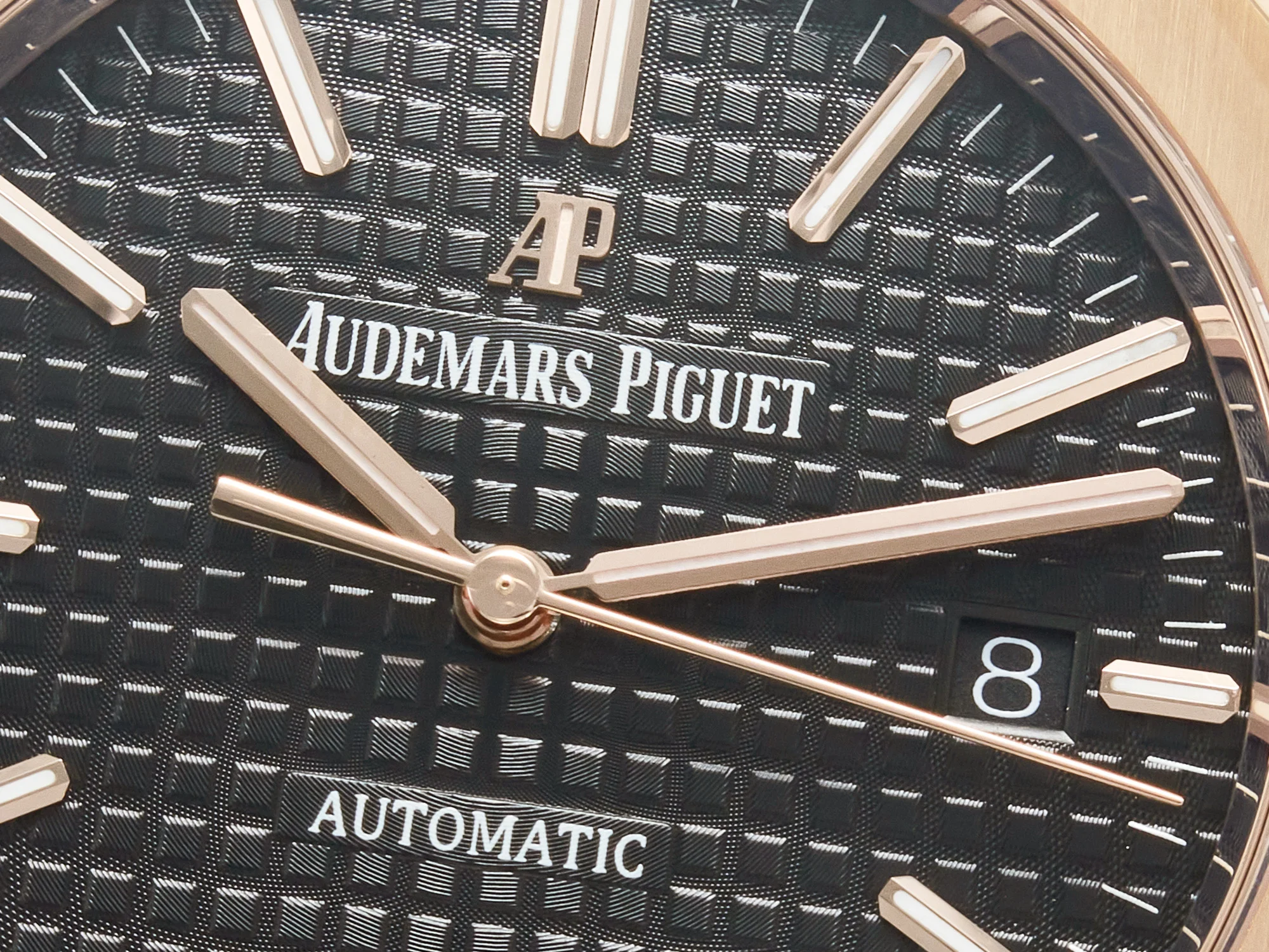 Royal Oak 41mm 15400 RG ZF 1:1 Best Edition Black Textured Dial on RG Bracelet V2 SA3120 Super Clone