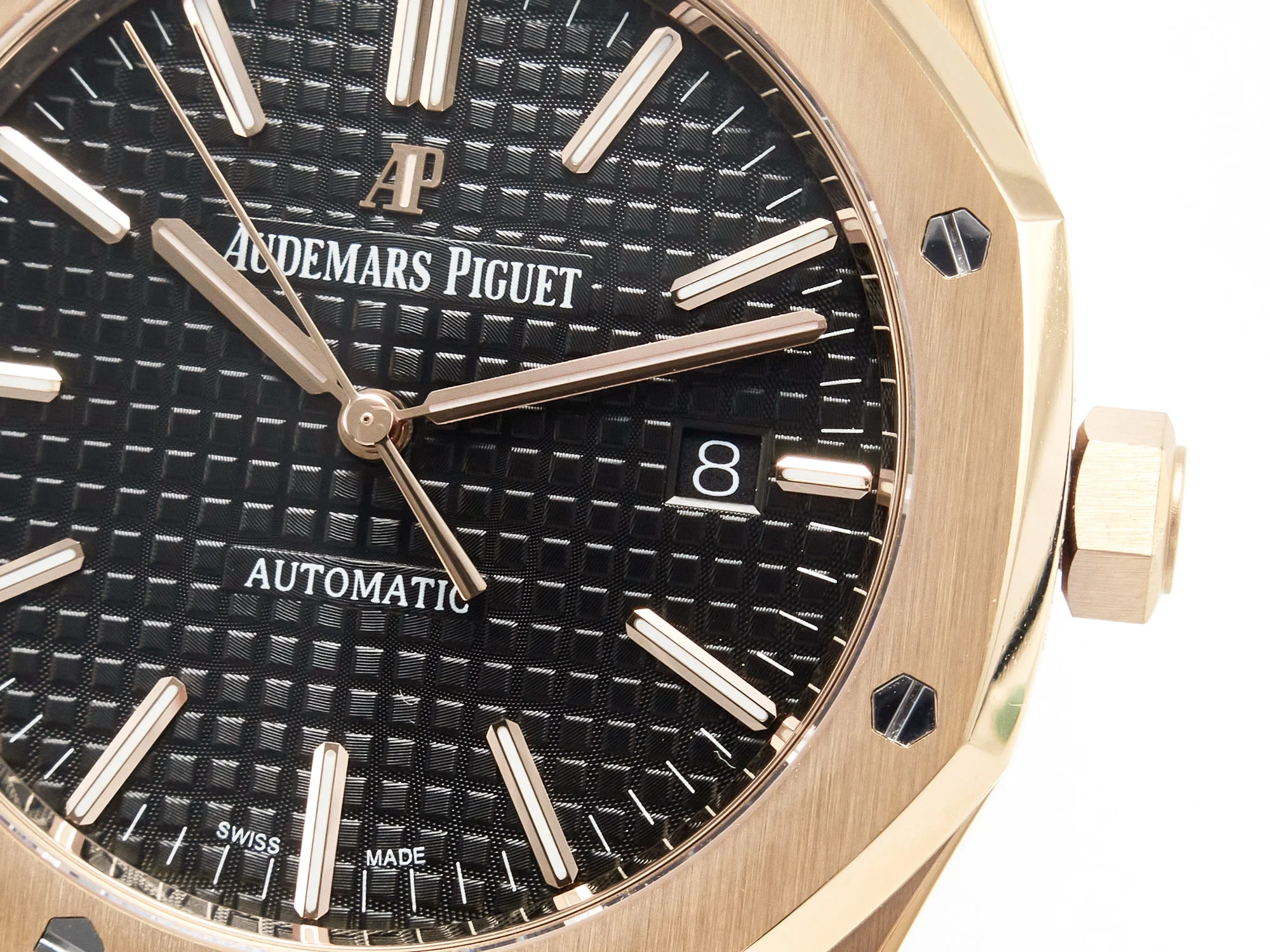 Royal Oak 41mm 15400 RG ZF 1:1 Best Edition Black Textured Dial on RG Bracelet V2 SA3120 Super Clone
