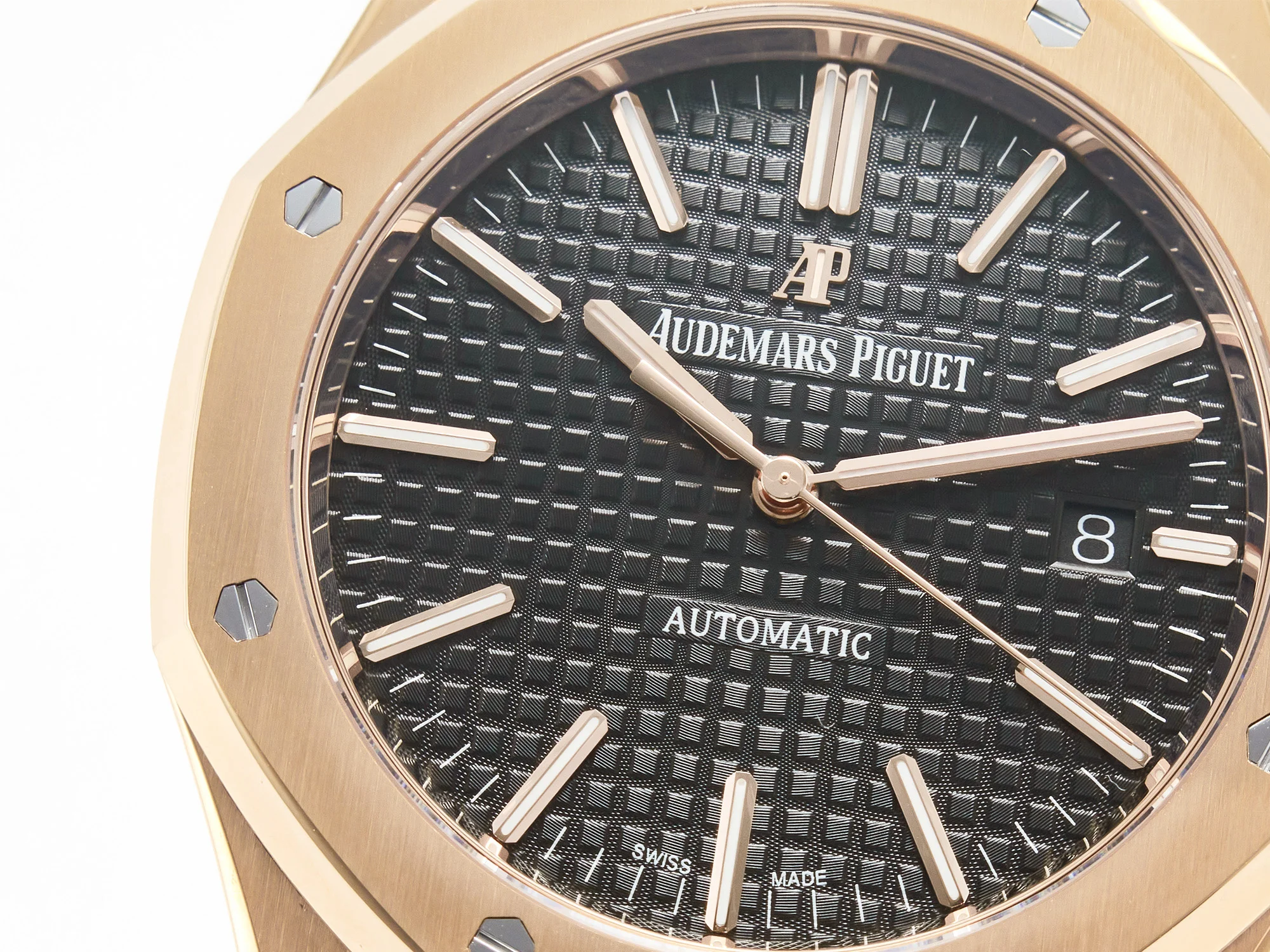 Royal Oak 41mm 15400 RG ZF 1:1 Best Edition Black Textured Dial on RG Bracelet V2 SA3120 Super Clone