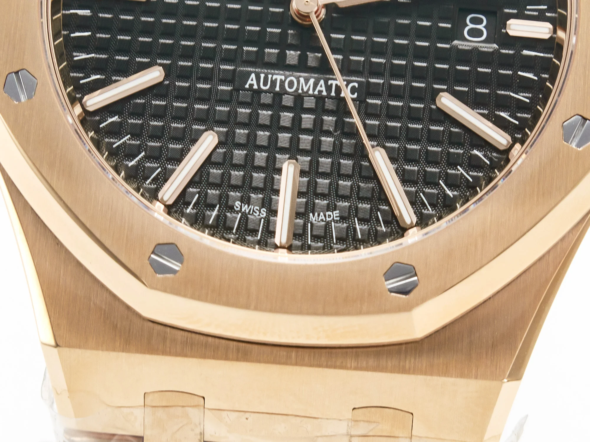 Royal Oak 41mm 15400 RG ZF 1:1 Best Edition Black Textured Dial on RG Bracelet V2 SA3120 Super Clone