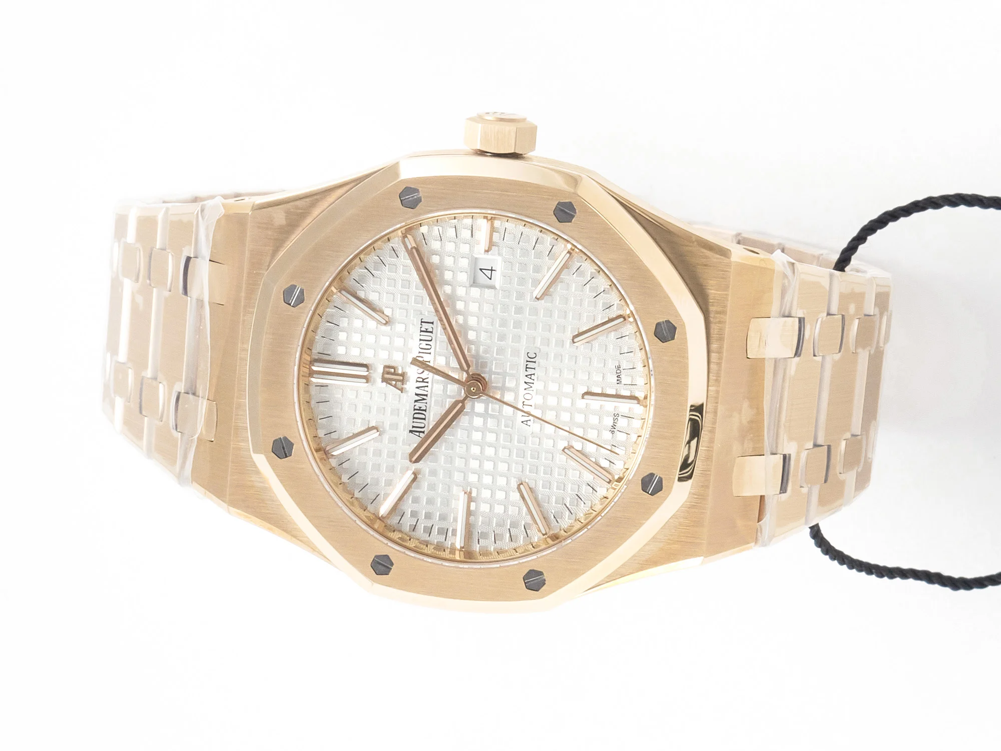 Royal Oak 41mm 15400 RG ZF 1:1 Best Edition White Textured Dial on RG Bracelet V2 SA3120 Super Clone