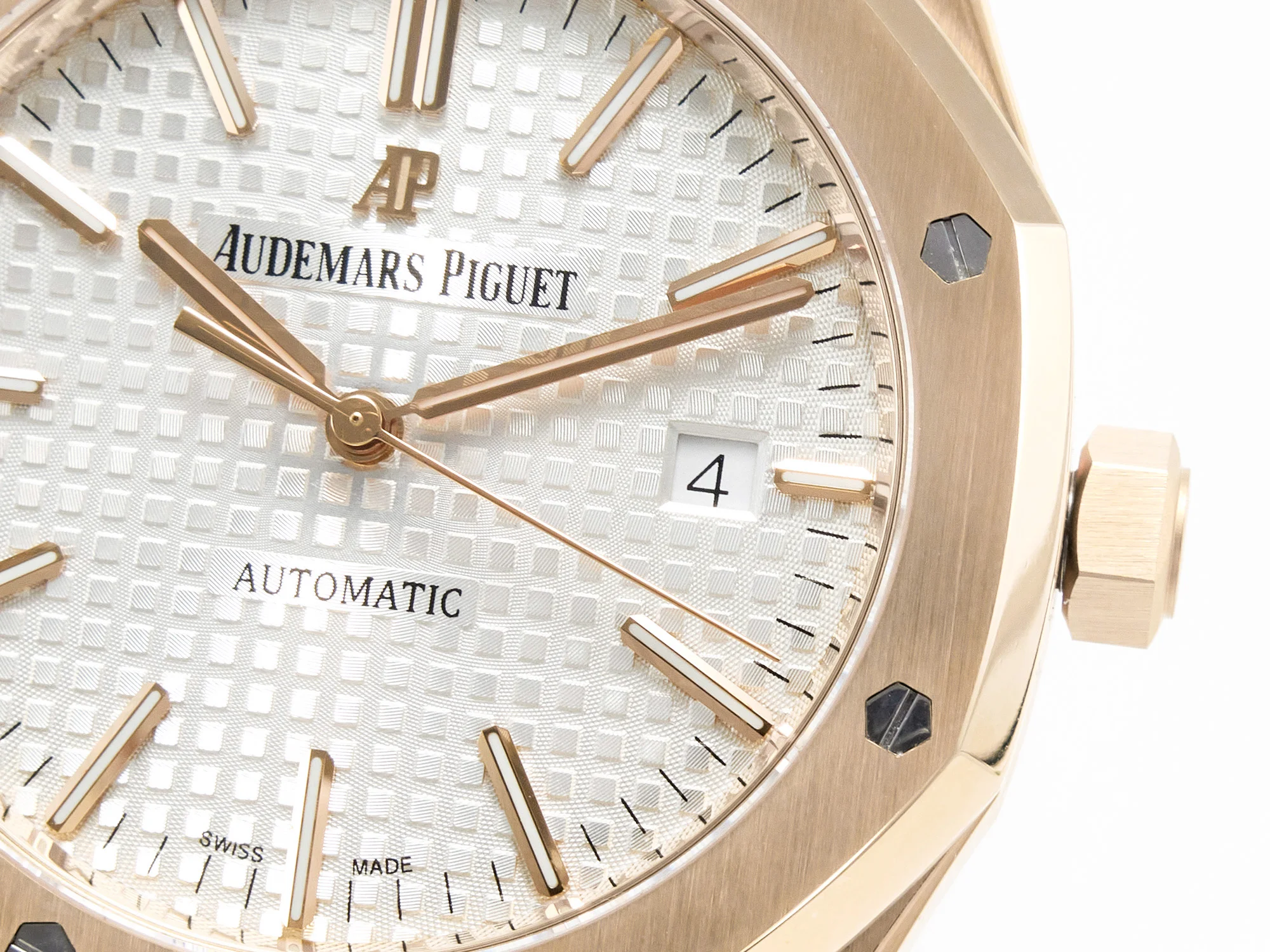 Royal Oak 41mm 15400 RG ZF 1:1 Best Edition White Textured Dial on RG Bracelet V2 SA3120 Super Clone
