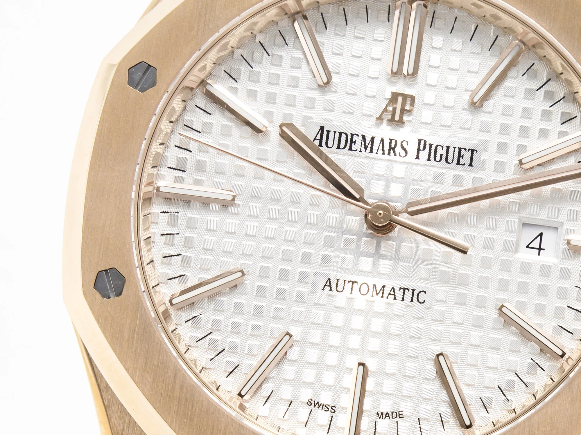 Royal Oak 41mm 15400 RG ZF 1:1 Best Edition White Textured Dial on RG Bracelet V2 SA3120 Super Clone