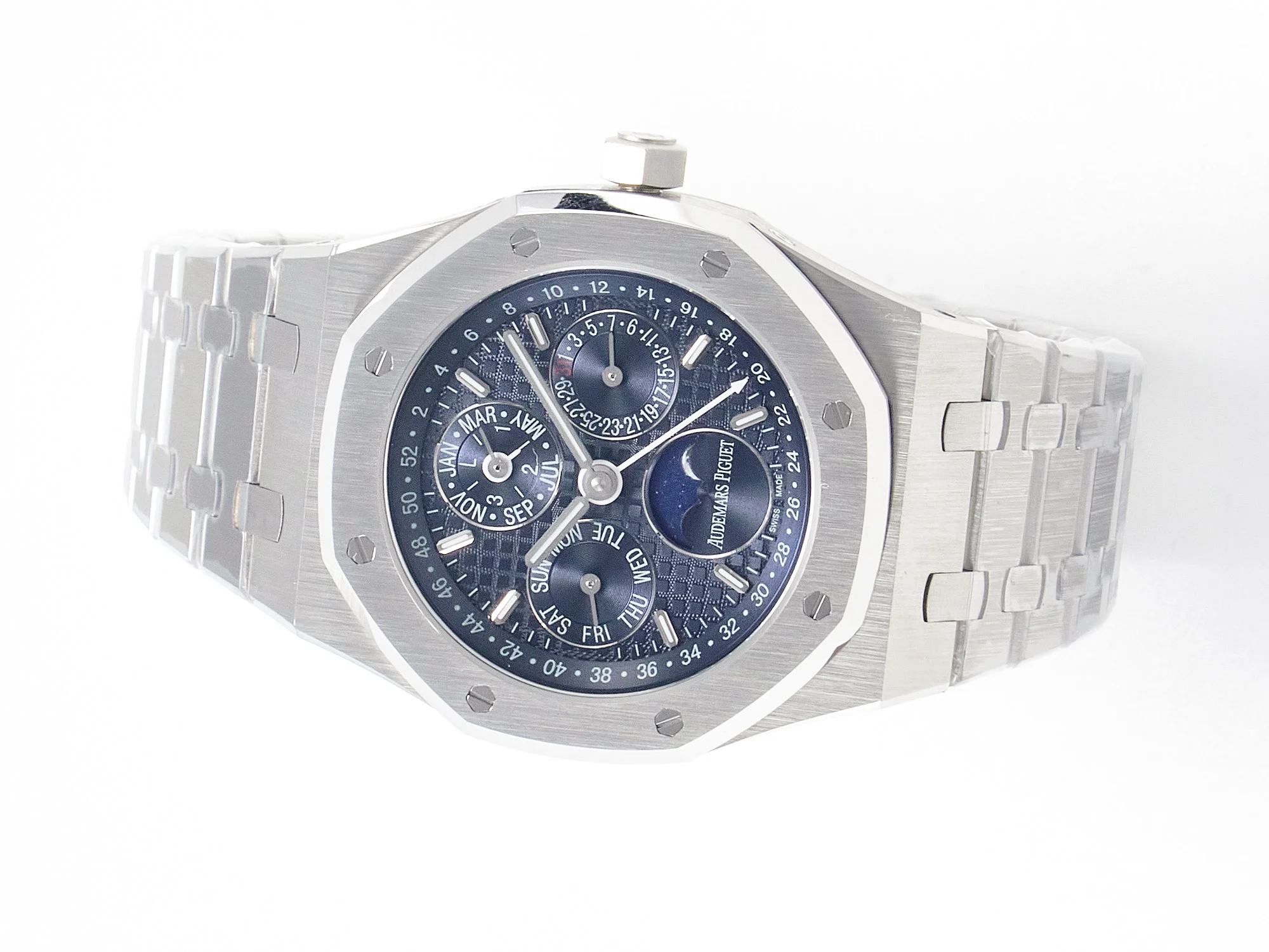 Royal Oak 41mm Perpetual Calendar 26574 SS APSF 1:1 Best Edition Blue Dial on SS Bracelet A5134 (CHS)