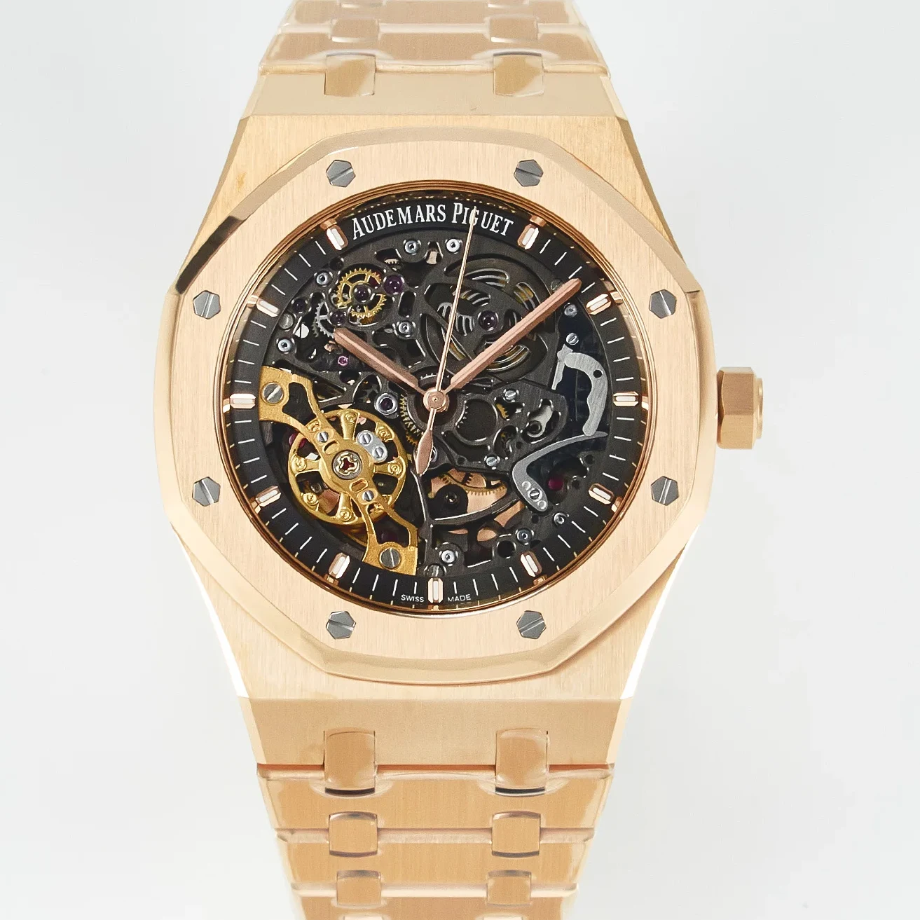 Royal Oak 41mm Skeleton 15407 RG ZF 1:1 Best Edition Skeleton Dial on RG Bracelet A3132