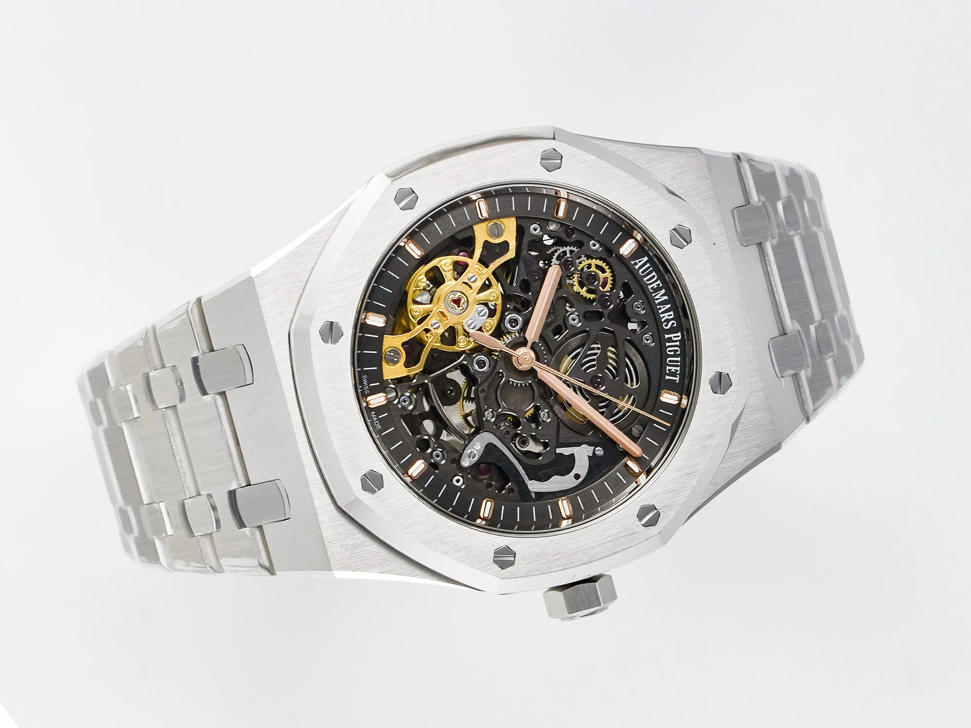 Royal Oak 41mm Skeleton 15407 SS ZF 1:1 Best Edition Skeleton Dial on SS Bracelet A3132