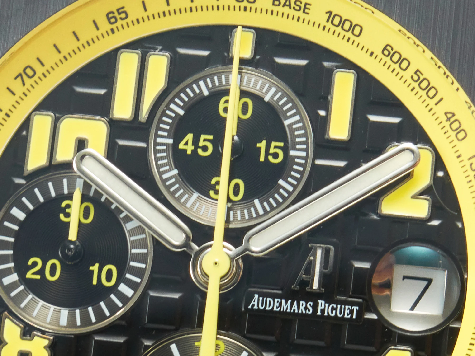 Royal Oak Offshore Bumble Bee Forged Carbon 1:1 JF Best Edition on Leather Strap A7750 w/ Cyclops & DW Mod