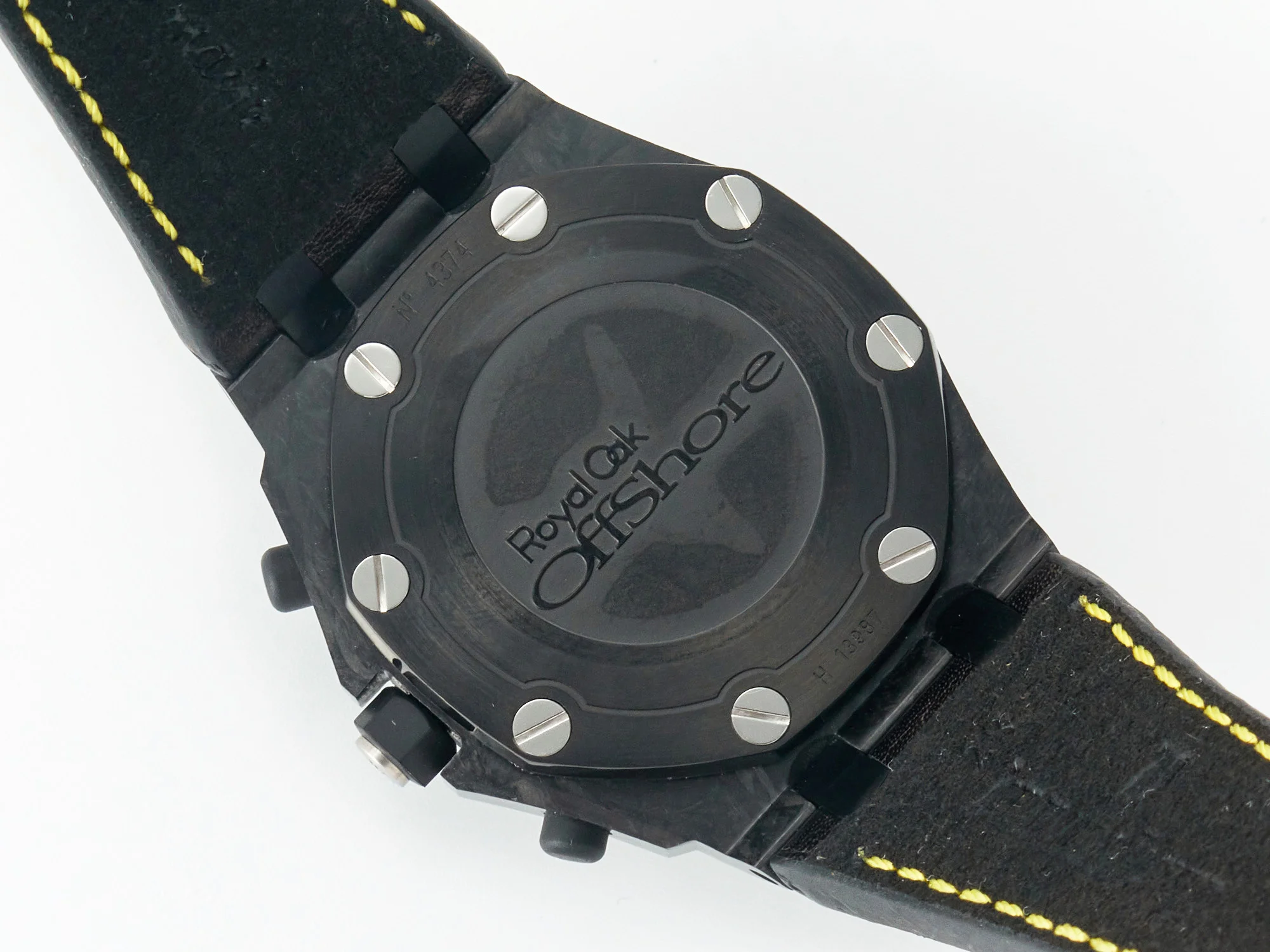 Royal Oak Offshore Bumble Bee Forged Carbon 1:1 JF Best Edition on Leather Strap A7750 w/ Cyclops & DW Mod