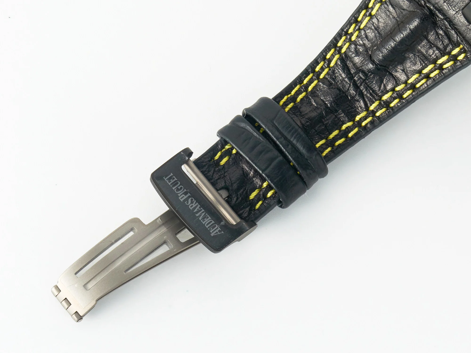 Royal Oak Offshore Bumble Bee Forged Carbon 1:1 JF Best Edition on Leather Strap A7750 w/ Cyclops & DW Mod