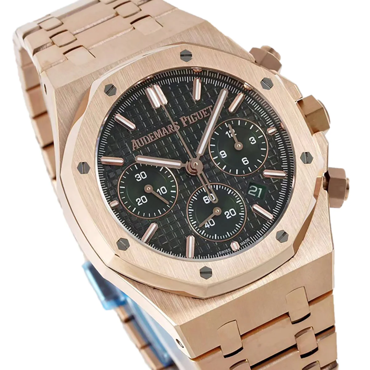 Royal Oak Self-Winding Chronograph Green Dial in Rose Gold