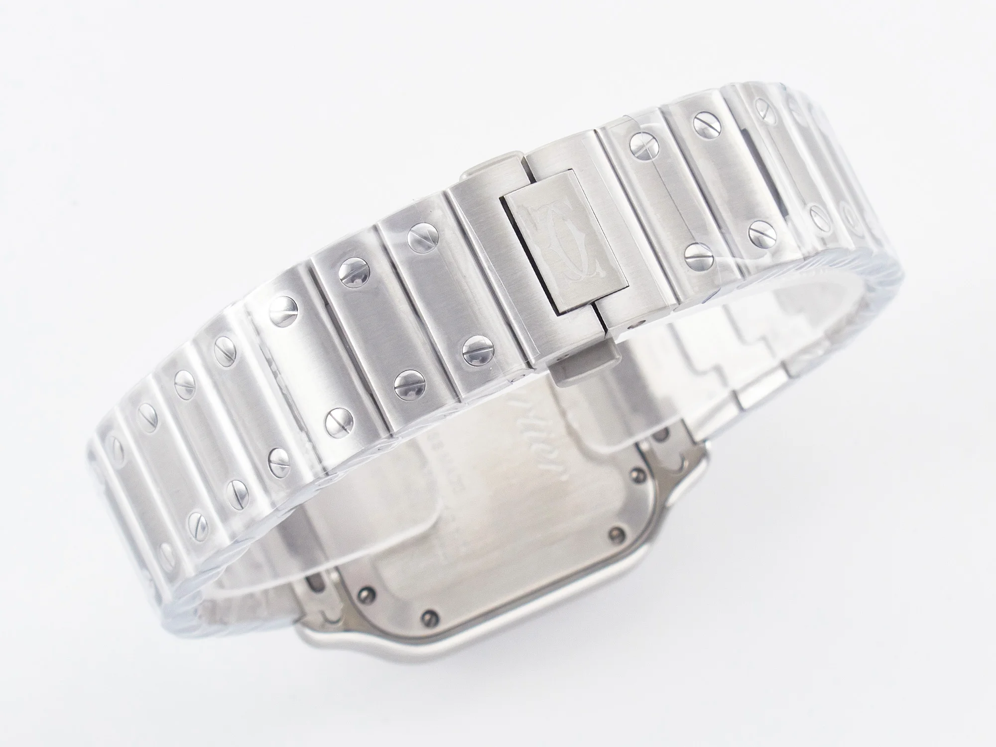 Santos de Cartier 35mm SS 2018 BVF 1:1 Best Edition White Dial on SS SmartLinks Bracelet MIYOTA 9015 V2