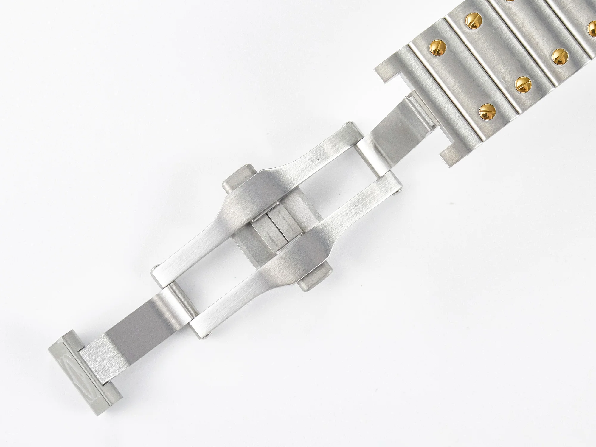 Santos de Cartier 40mm 2018 BVF 1:1 Best Edition YG Bezel White Dial on SS SmartLinks Bracelet MIYOTA 9015