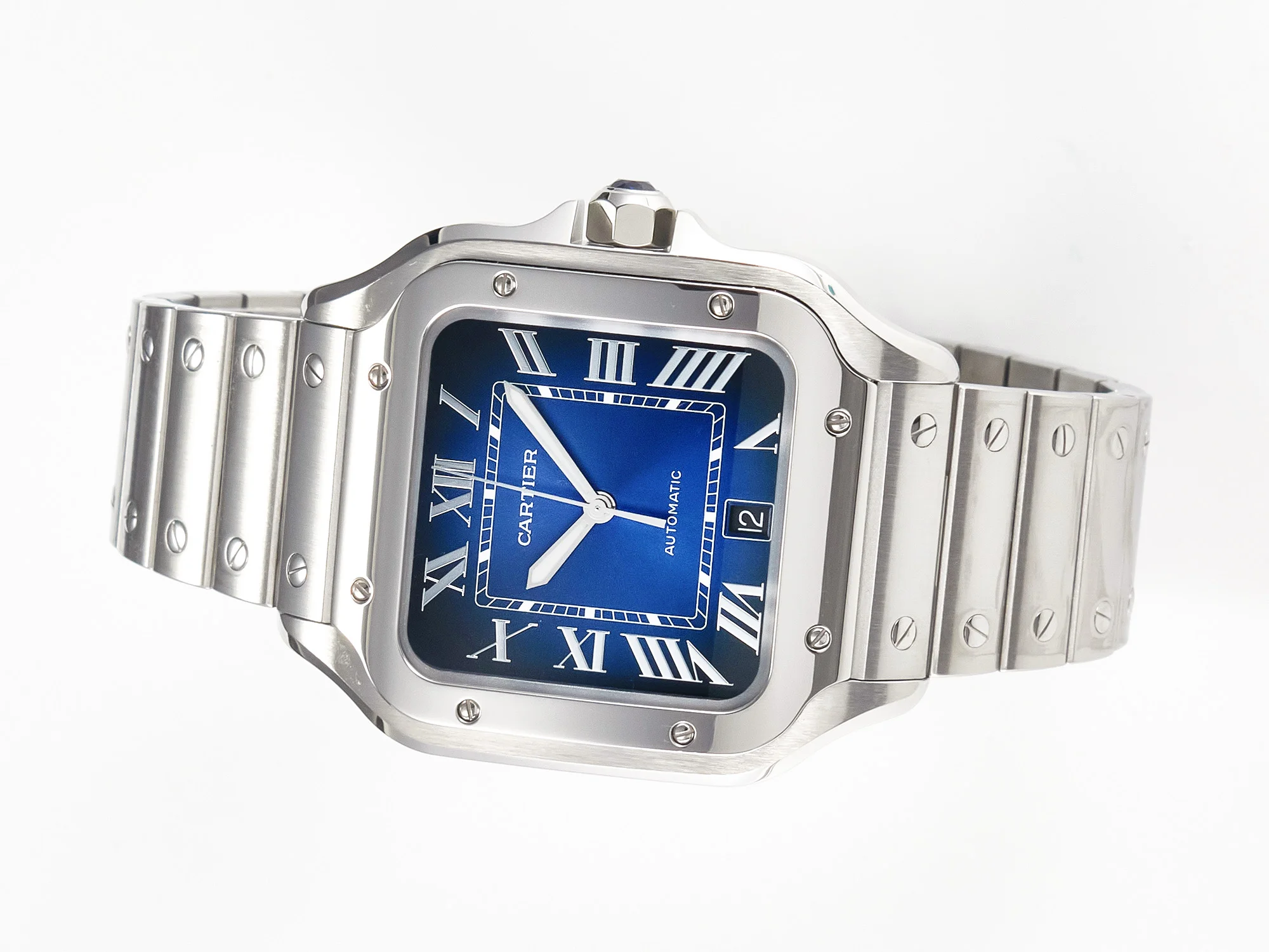 Santos de Cartier 40mm SS 2018 BVF 1:1 Best Edition Blue Dial on SS SmartLinks Bracelet MIYOTA 9015 V2