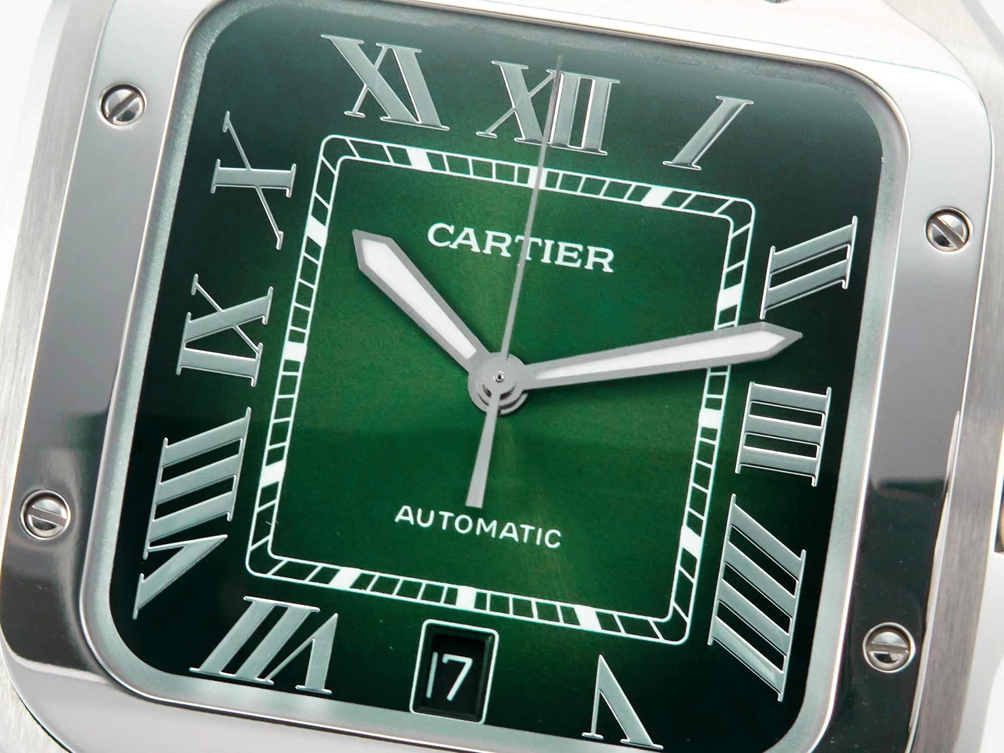 Santos de Cartier 40mm SS 2018 BVF 1:1 Best Edition Green Dial on SS SmartLinks Bracelet MIYOTA 9015 V2