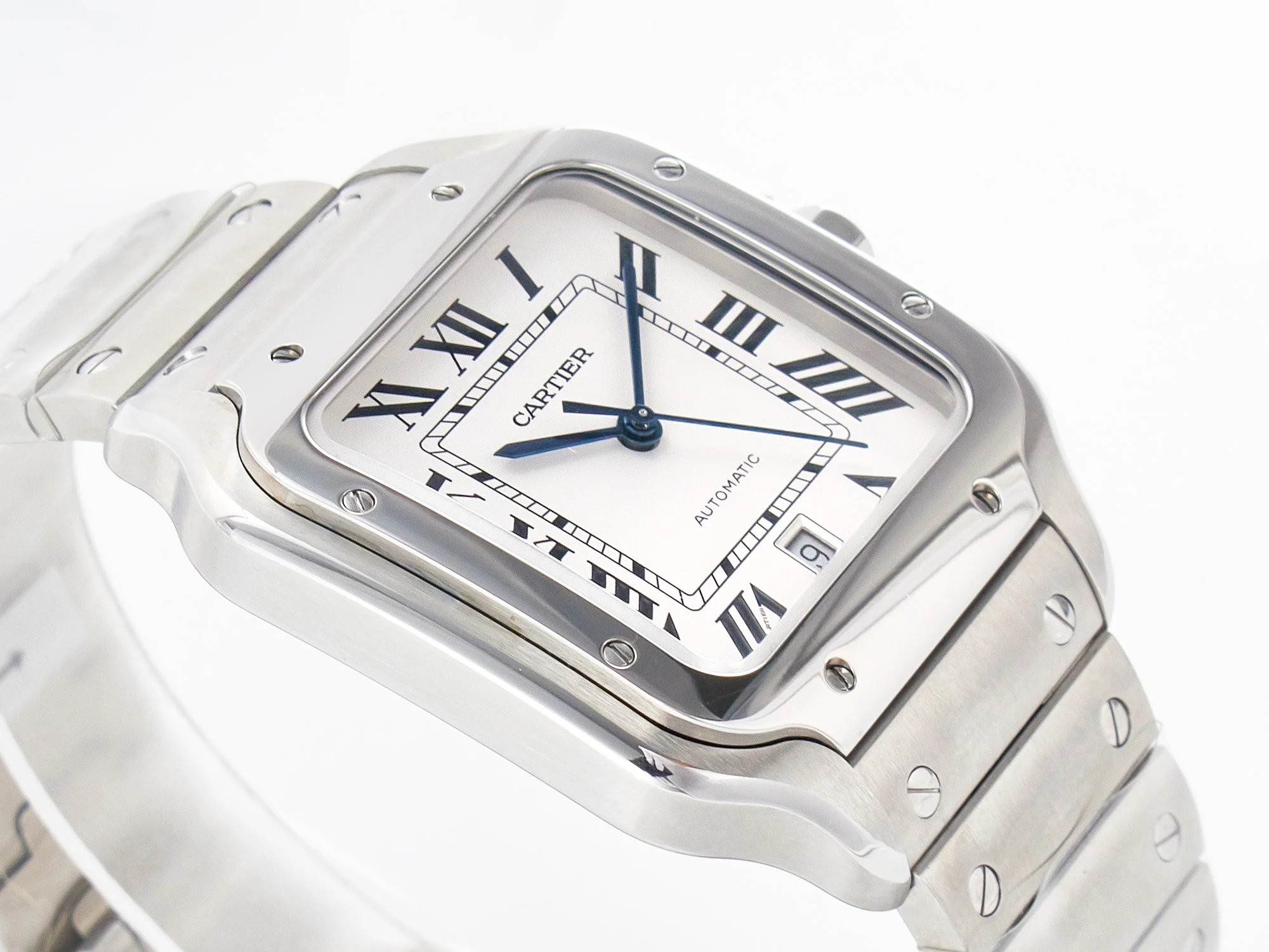 Santos de Cartier 40mm SS BVF 1:1 Best Edition White Dial on SS Bracelet MIYOTA 9015