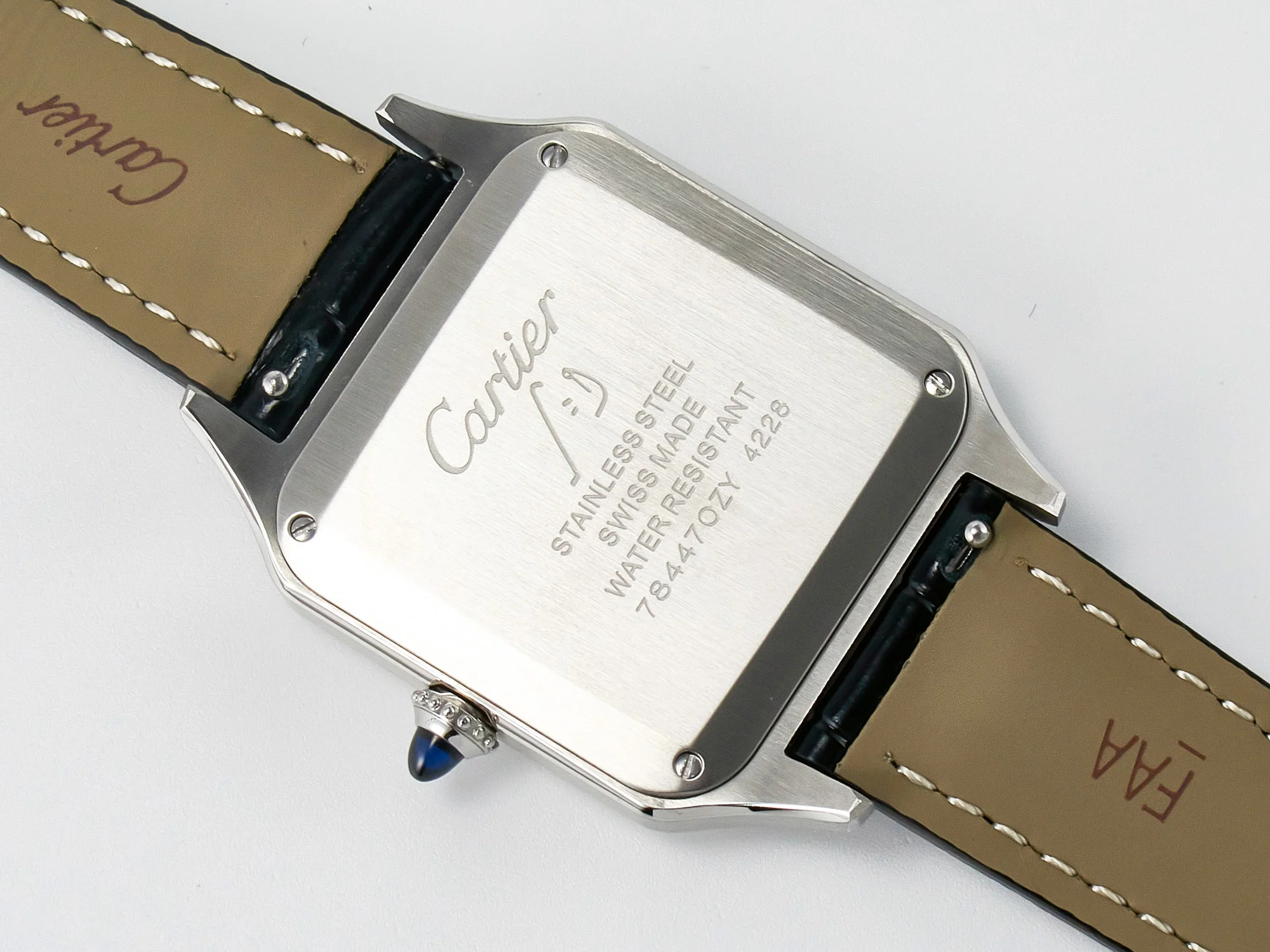Santos Dumont 31.4mm IWSF Best Edition Silver Dial on Black Leather Strap Quartz