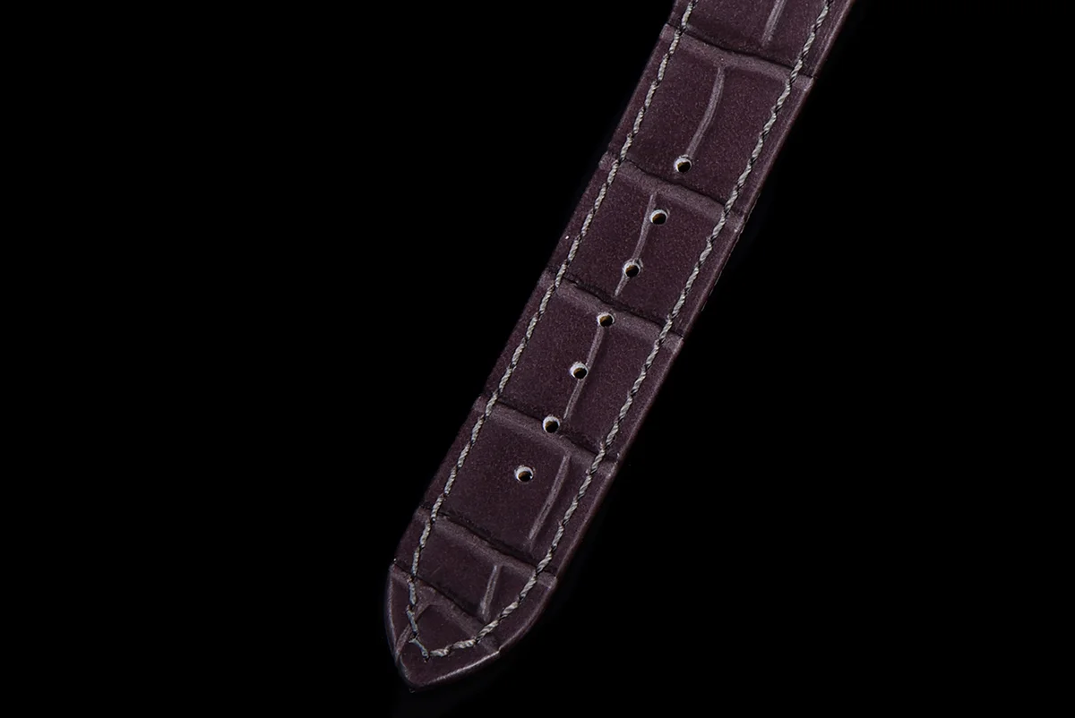 Santos-Dumont (Large) Silver Dial in Rose Gold on Purple Leather Strap Ref. WGSA0021