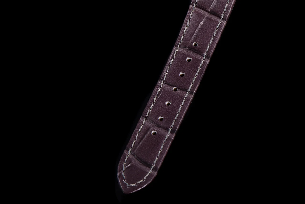 Santos-Dumont (Small) Silver Dial in Rose Gold on Purple Leather Strap Ref. WGSA0022