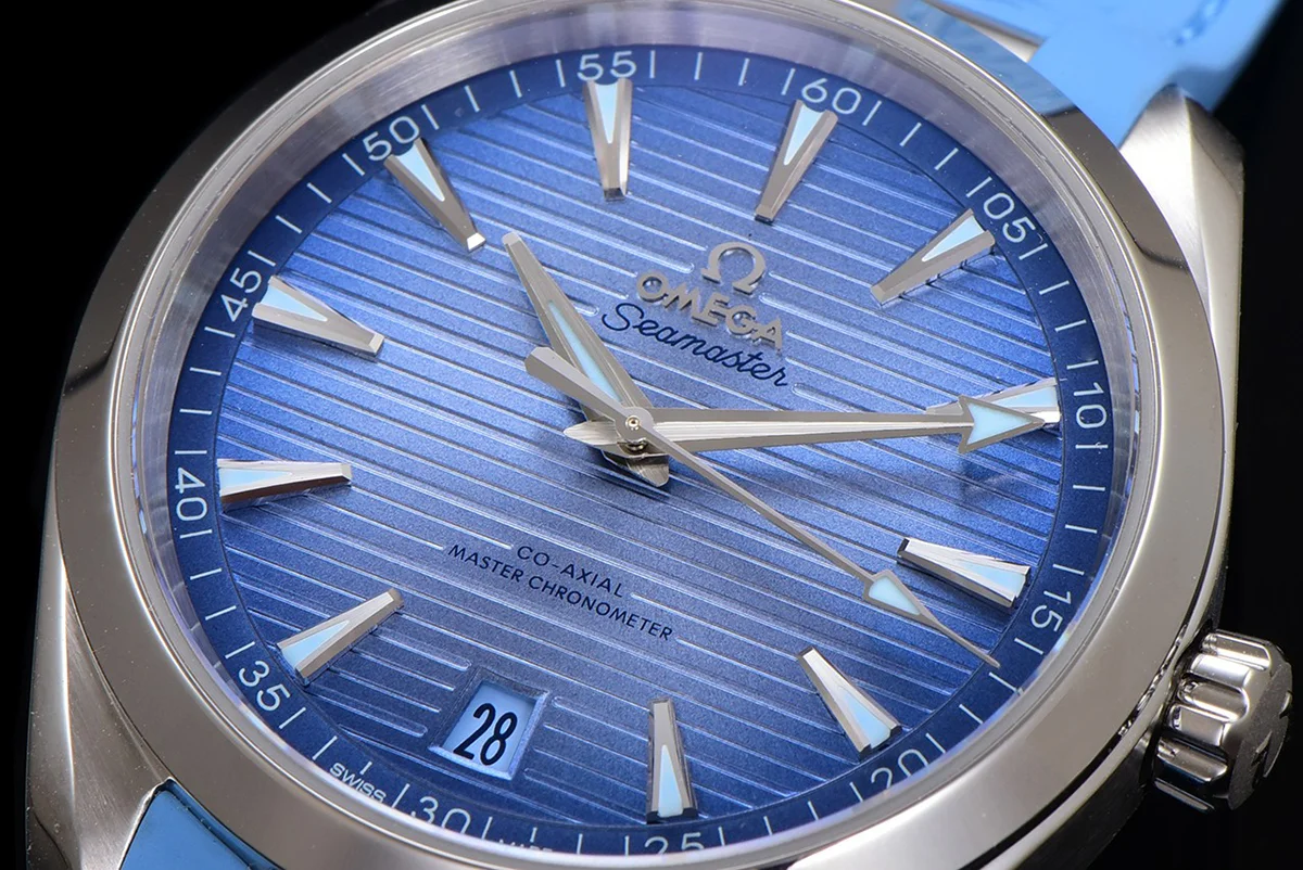 Seamaster Aqua Terra 150m Co-Axial Master Chronometer 41mm Light Blue Dial on Rubber Strap