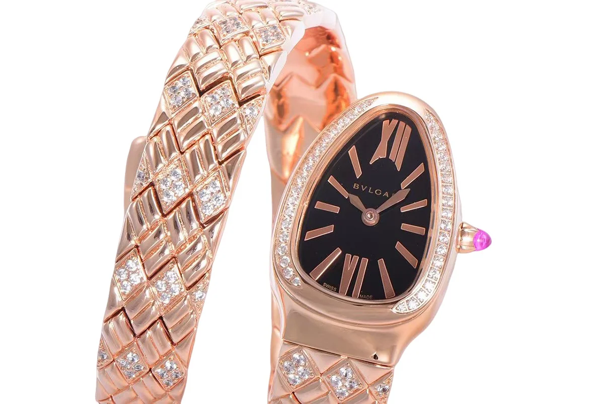 Serpenti Seduttori Watch Black Dial in Rose Gold with Diamonds