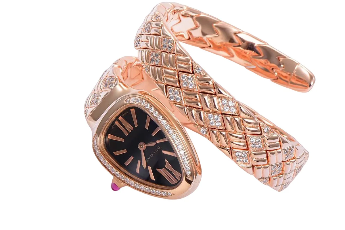 Serpenti Seduttori Watch Black Dial in Rose Gold with Diamonds