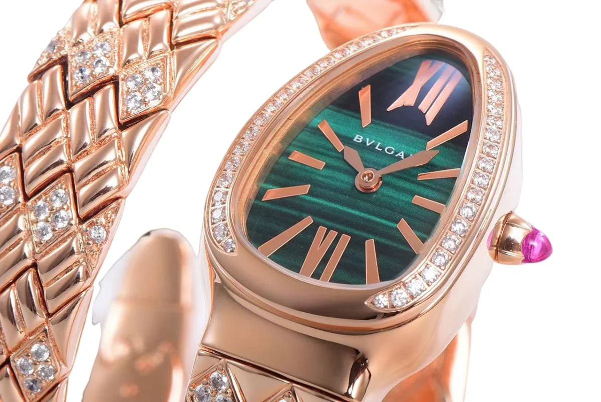 Serpenti Seduttori Watch Green Dial in Rose Gold with Diamonds