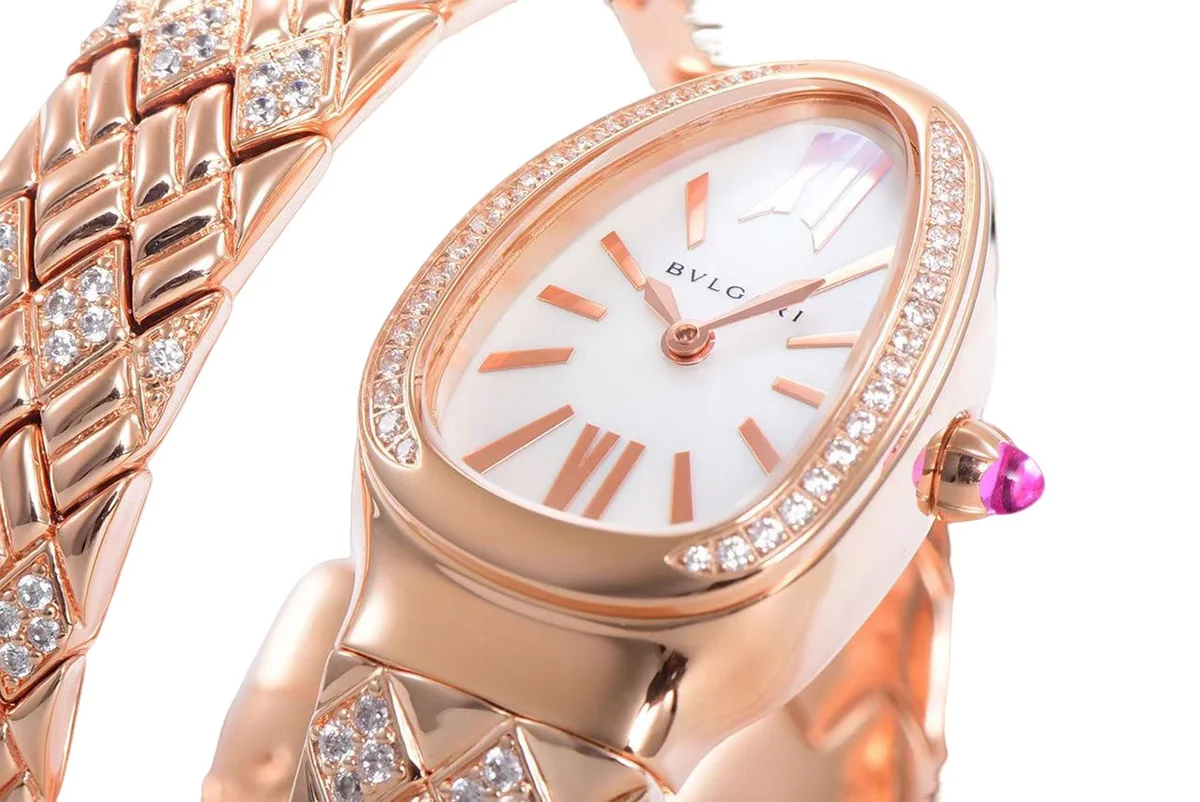 Serpenti Seduttori Watch White Dial in Rose Gold with Diamonds