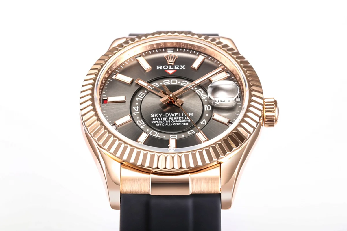 Sky-Dweller 336235 Slate Dial in Everose Gold on Rubber Strap