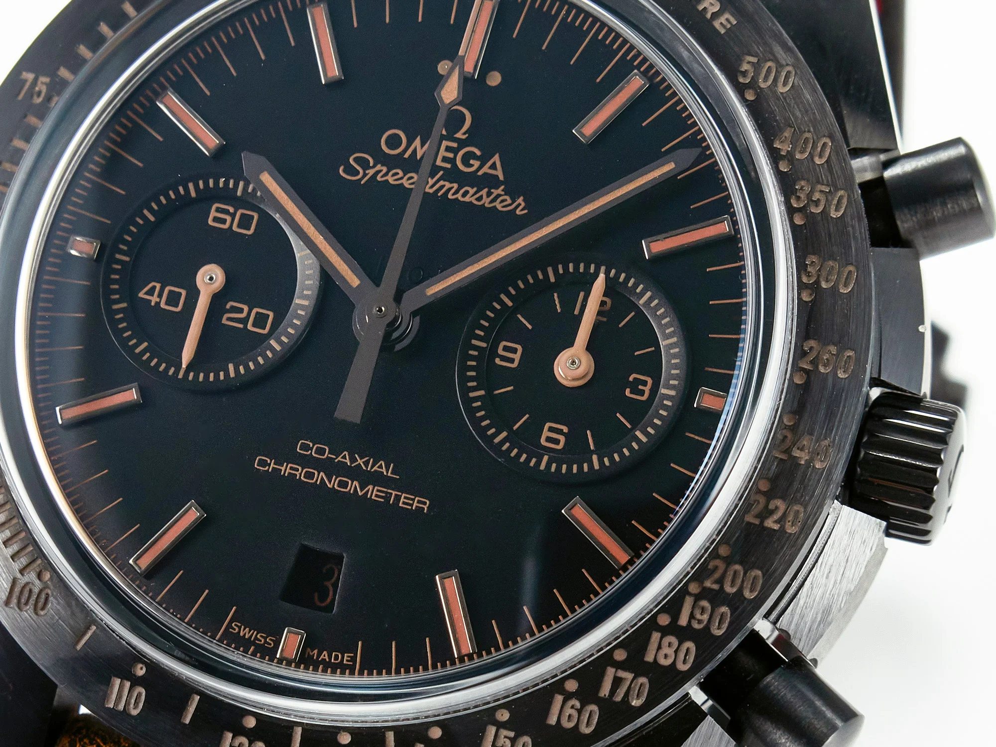 Speedmaster “Dark Side of The Moon” Real Ceramic N1F 1:1 Best Edition Vintage Black on Brown Leather Strap A9300