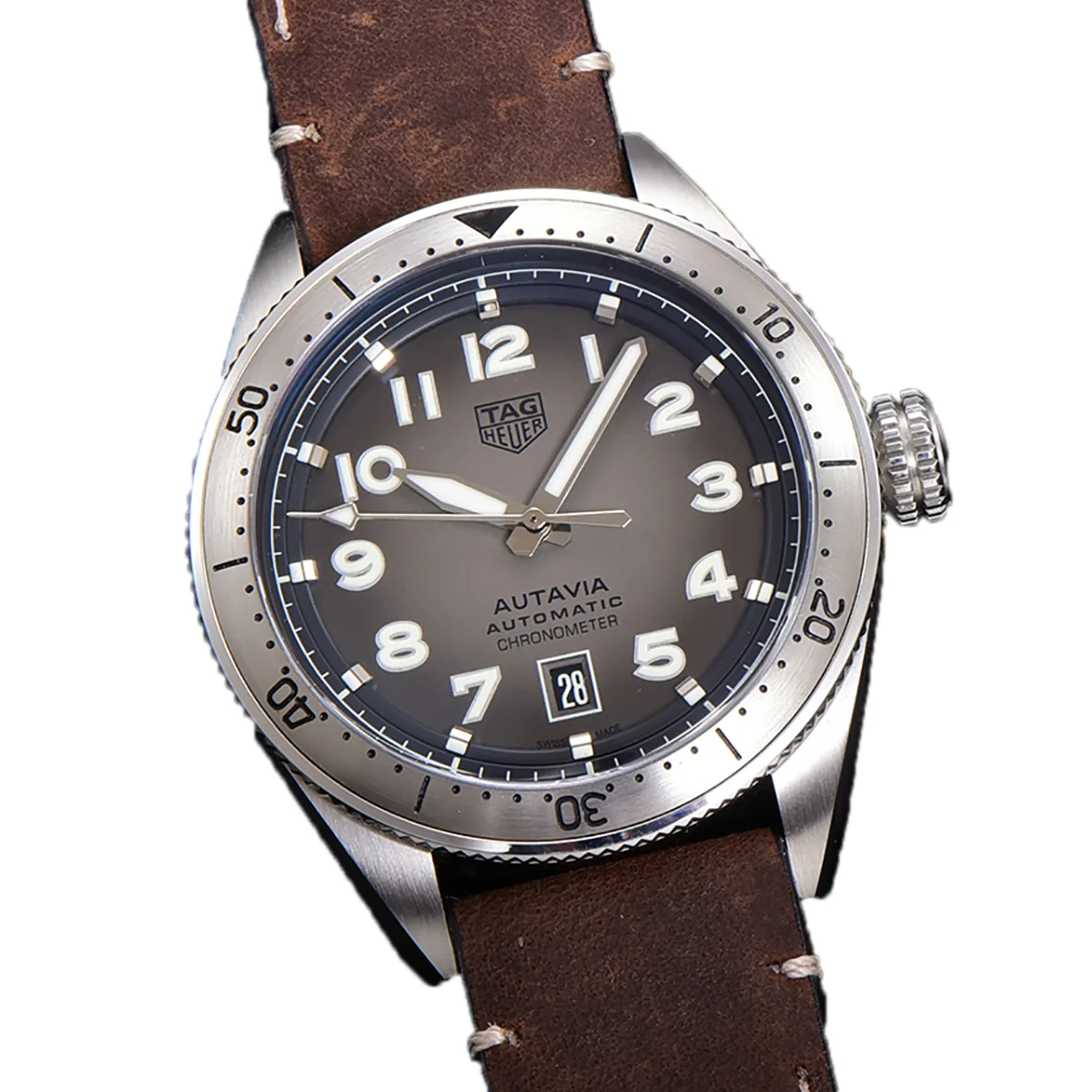 Tag Heuer Autavia Caliber 5 Grey Dial on Leather Strap