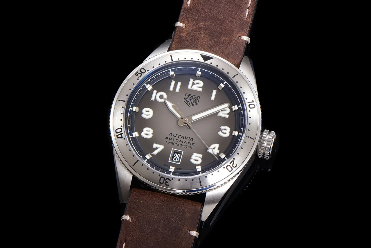 Tag Heuer Autavia Caliber 5 Grey Dial on Leather Strap