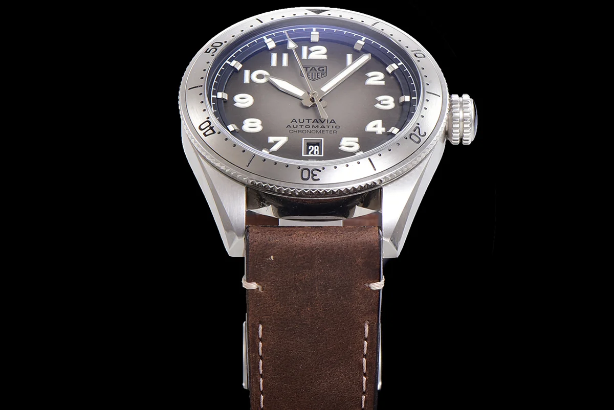 Tag Heuer Autavia Caliber 5 Grey Dial on Leather Strap