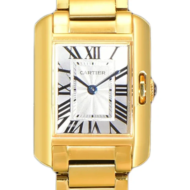 Tank Anglaise 30.2mm White Dial in Yellow Gold