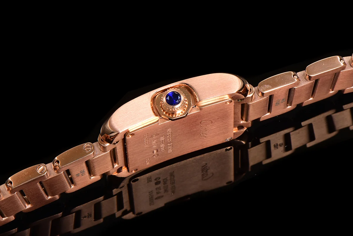 Tank Anglaise 30.2mm White Dial with Diamond Bezel in Rose Gold