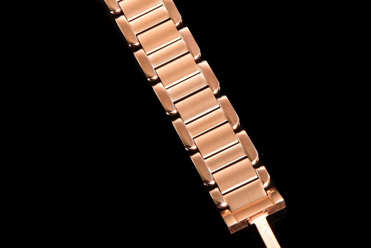 Tank Anglaise 30.2mm White Dial with Diamond Bezel in Rose Gold