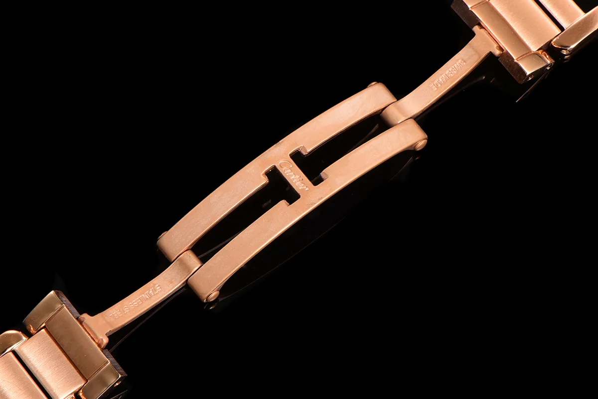 Tank Anglaise 30.2mm White Dial with Diamond Bezel in Rose Gold