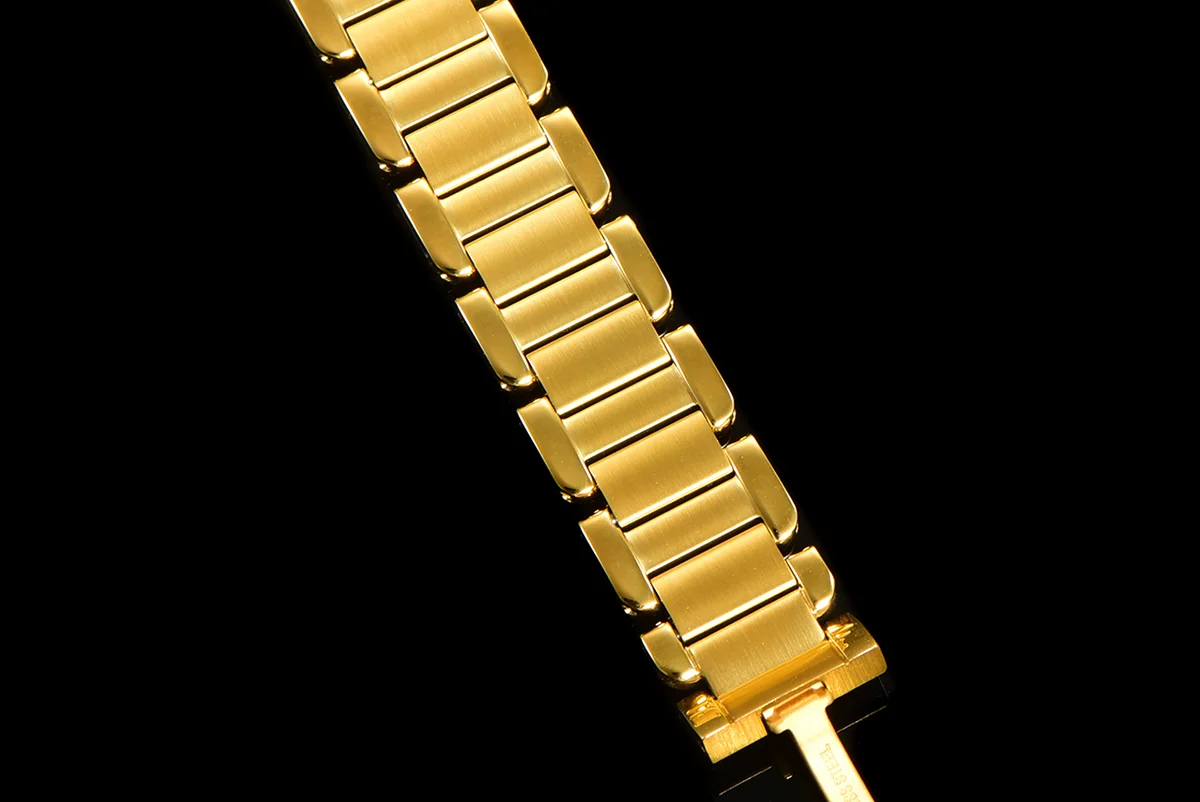 Tank Anglaise 30.2mm White Dial with Diamond Bezel in Yellow Gold