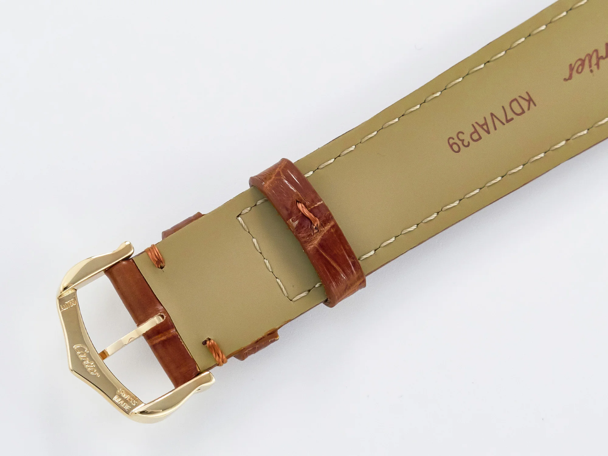 Tank Must Large YG 33.7mm DRF 1:1 Best Edition YG Dial on Brown Leather Strap Swiss Quartz