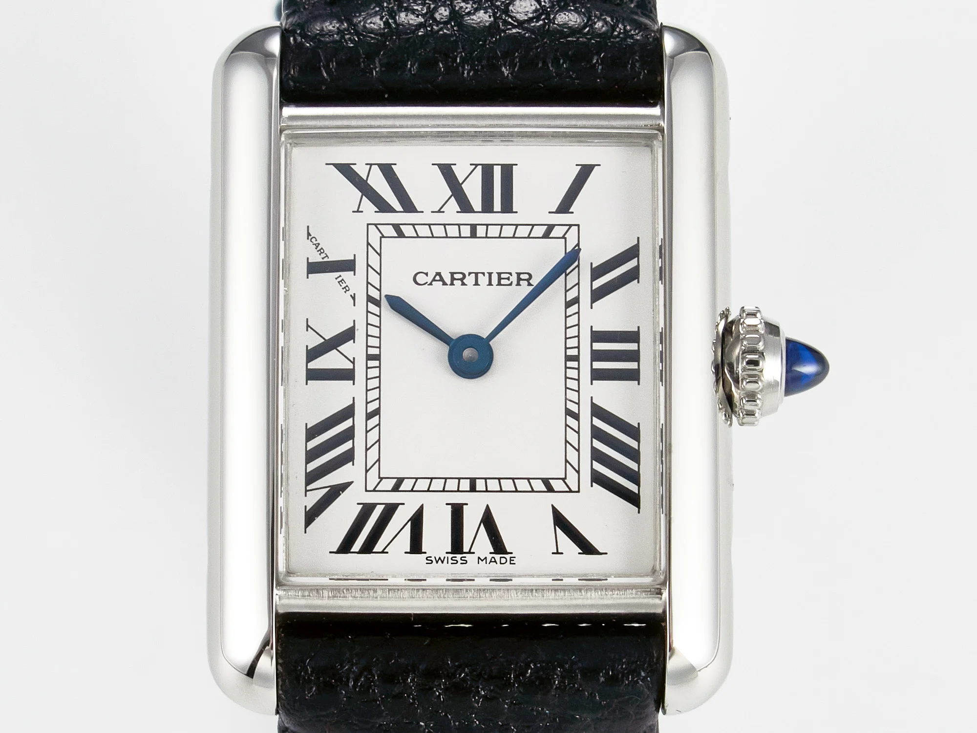 Tank Must Small SS 29mm DRF 1:1 Best Edition White Dial on Black Leather Strap Swiss Quartz