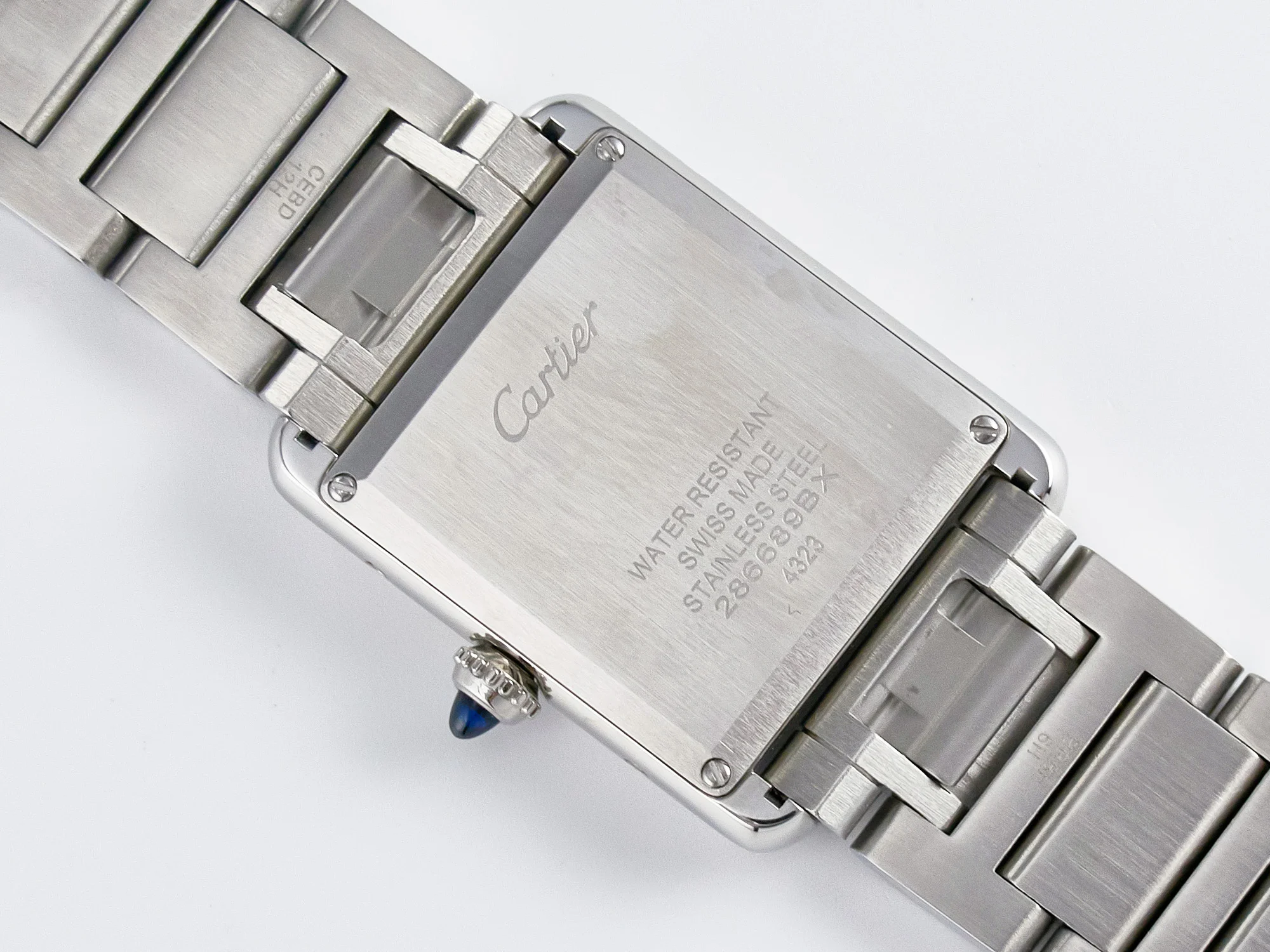 Tank Must SS 33.7mm DRF 1:1 Best Edition White Dial on SS Bracelet Jap Quartz