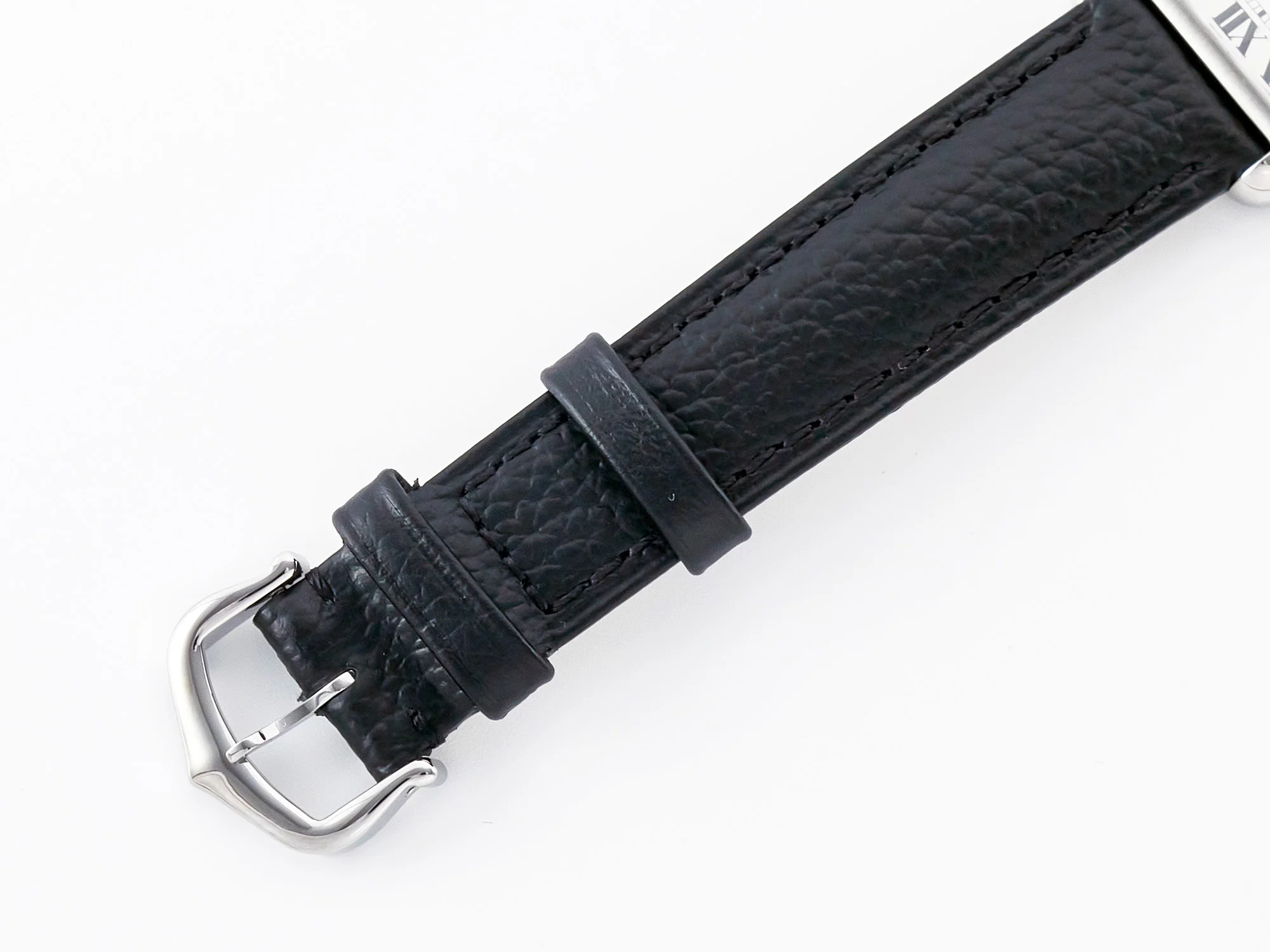 Tank Solo Ladies 28mm SS AF 1:1 Best Edition White Dial on Black Leather Strap Ronda Quartz