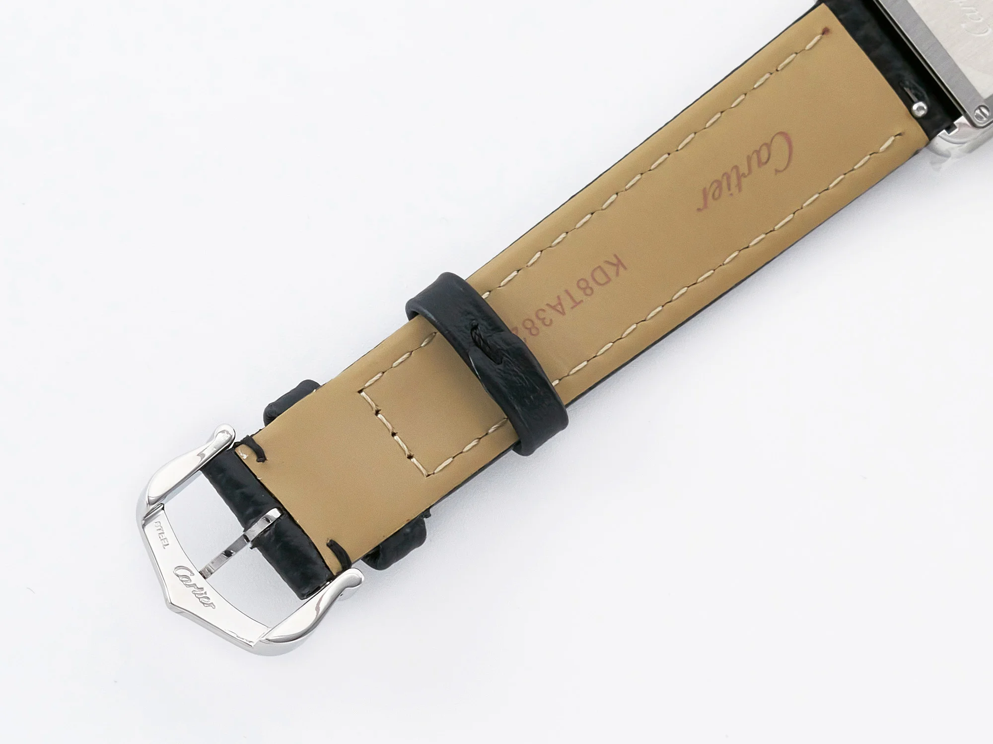 Tank Solo Ladies 28mm SS AF 1:1 Best Edition White Dial on Black Leather Strap Ronda Quartz