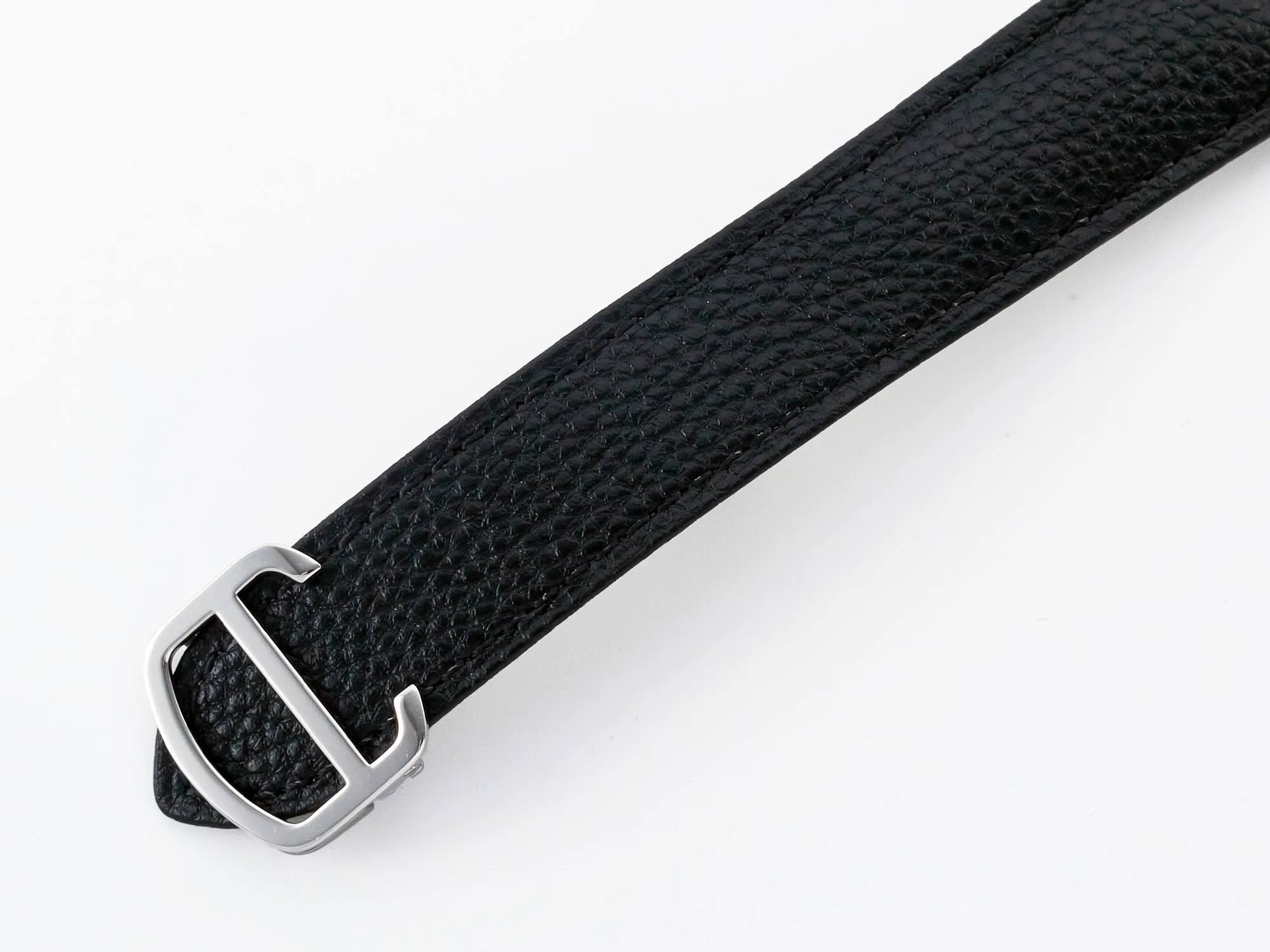 Tank Solo Ladies 33.7mm SS AF 1:1 Best Edition White Dial on Black Leather Strap Ronda Quartz
