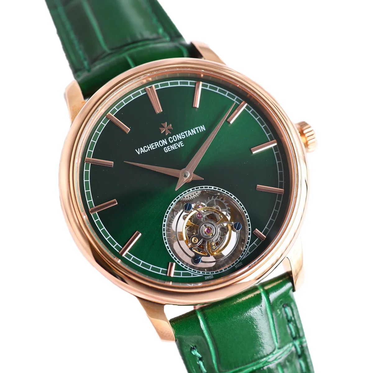 Traditionelle Tourbillon Green Dial in Rose Gold