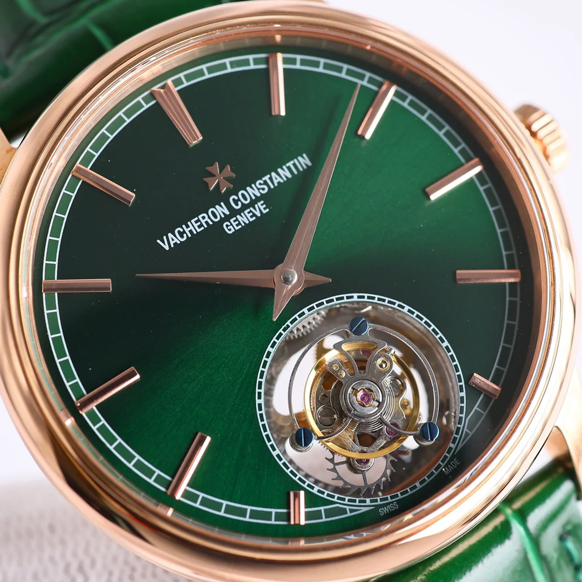 Traditionelle Tourbillon Green Dial in Rose Gold