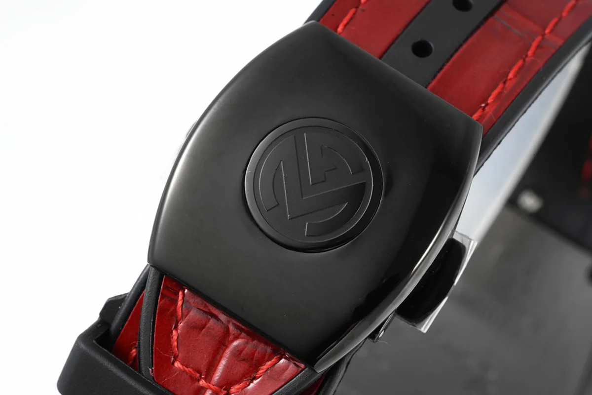 Vanguard Black Dial with Red Markers in PVD V 45